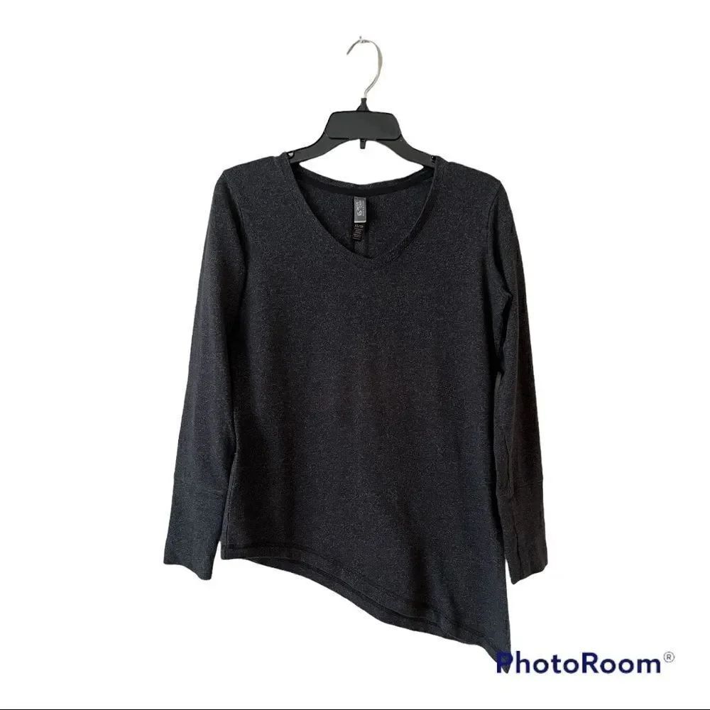 Mountain Hard Wear Womens Black Asymmetrical V Neck Pullover Top Size XS